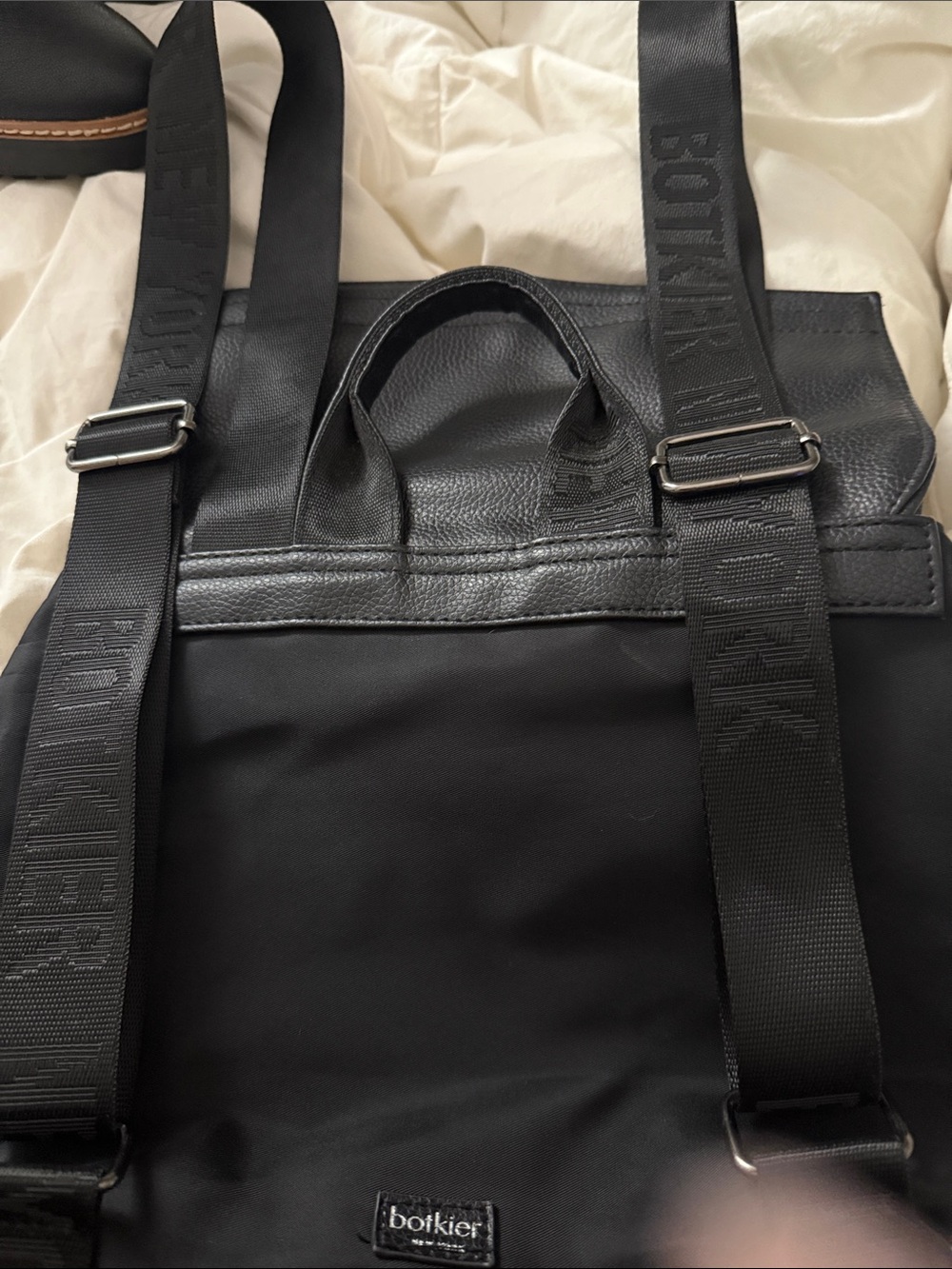 Botkier Black Nylon and Leather-Trim Backpack